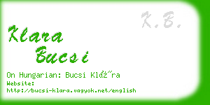 klara bucsi business card